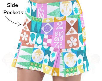 Small World Laufen Skort: Run Kostüm Thema, Park Cosplay - Fitness Rock mit Tasche