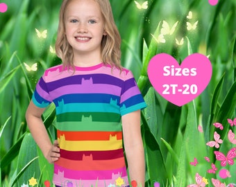 Rainbow Cat T-Shirt: Toddler Costume Party Outfit