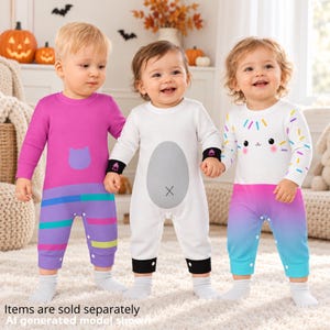 DJ Cat, Cake & Panda Baby Romper, Halloween Familjekostym