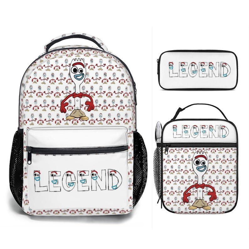 Forky Toy Story Backpack Set 3PCS | Personalized School Bag, Insulated Lunch Bag & Pencil Case image 2