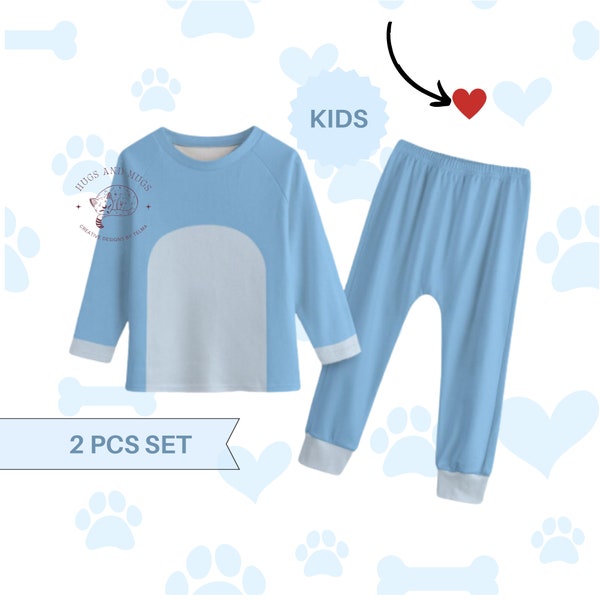 Blue dog big sister Kid's Knitted Fleece Set blue dog Halloween costume