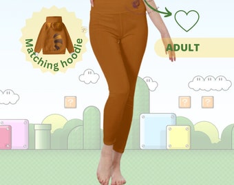 Tanooki Mario Leggings: High Waist Halloween Costume, Gamer Cosplay