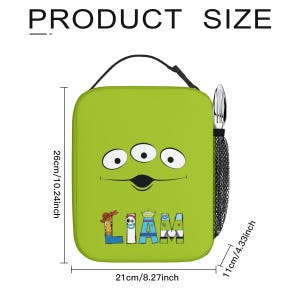Toy Story Alien Pizza Planet Backpack Set | Personalized Lunch Bag, Pencil Case image 10