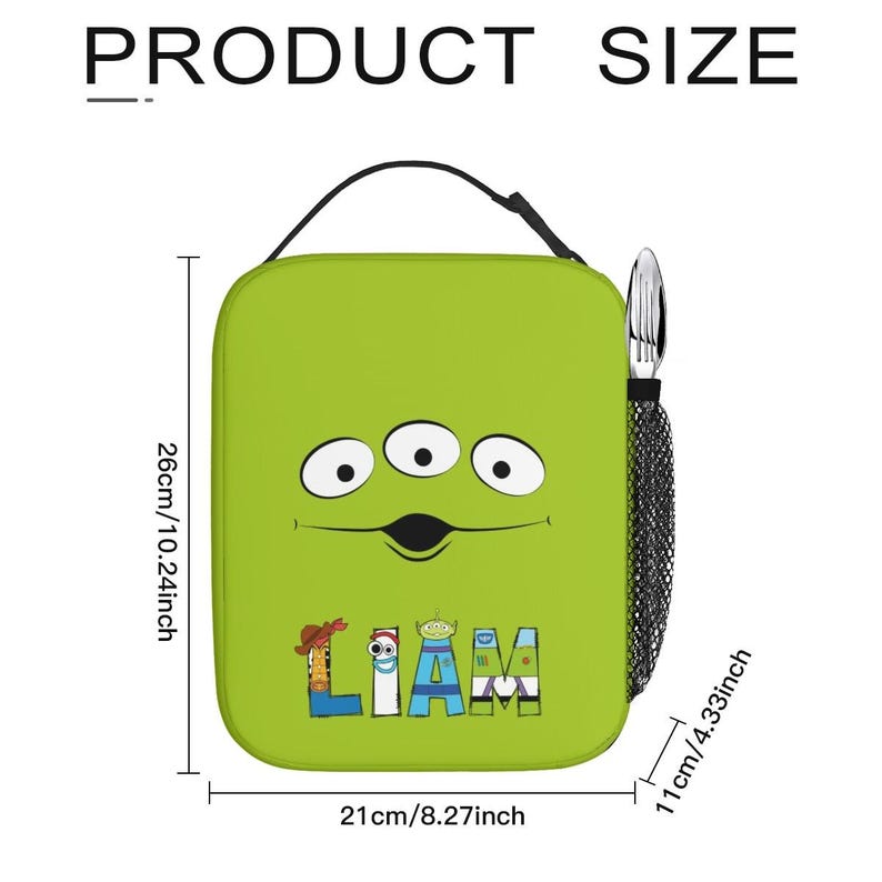 Toy Story Alien Pizza Planet Backpack Set | Personalized Lunch Bag, Pencil Case image 10