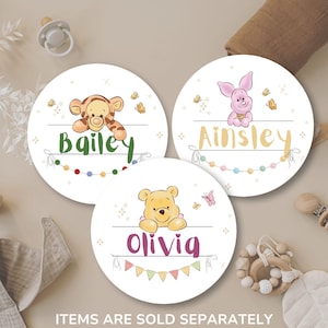Winnie-the-pooh nursery door sign Bear aesthetic Custom baby Name Sign Personalized nursery Door Maternity welcome sign baby showerPiglet