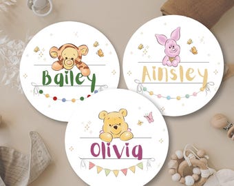 Personalized Winnie-the-Pooh Nursery Sign, Custom Baby Name Door Plaque