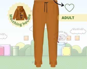 Tanooki Mario Costume Sweatpants: Adult Gamer Cosplay