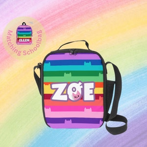 Sac à lunch personnalisé Gabby Lunch Box Sac à lunch personnalisé pour enfants arc-en-ciel avec nom personnalisé Isotherme déjeuner fourre-tout enfant cadeau Boîte à lunch étanche