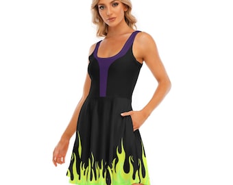 Maleficent Skater Dress: Villain Cosplay, Halloween Costume