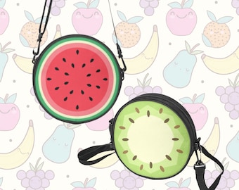 Watermelon / Kiwi Round Satchel Bag