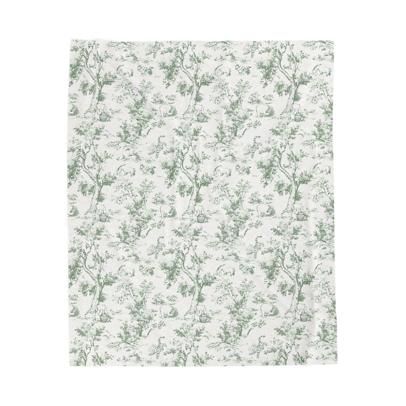 Winnie de Pooh-babydeken: saliegroen pluche toile katoenfluweel afbeelding 4