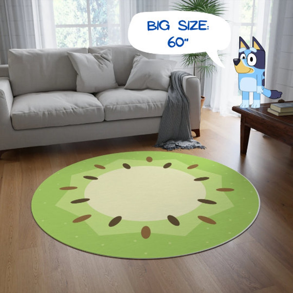 Bluey and Bingo Playroom Kiwi Mat Rug Blue Dog Family Etsy UK