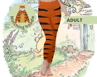 Adult costume tigger cosplay winnie the pooh costume halloween outfit tiger High Waist Leggings gift for her tiger theme party birthday gift