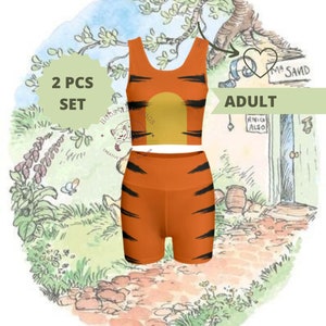 Halloween running outfit tiger costume marathon winnie the pooh group running costume halloween set costume runner outfit set gift for her