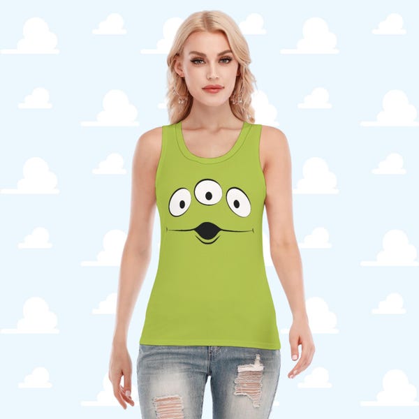 Alien Costume Marathon Tank Top: Pizza Planet Cosplay Racerback
