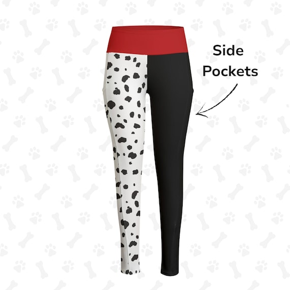 Cruella Leggings: Villain Cosplay, Running, Side Pocket