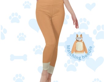 Orange Dog Mom - Costume Leggings - Women's Yoga Leggings, Halloween dog costume , Halloween family costume