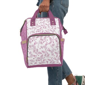 Sac à dos à langer fleuri, rose Nick Wilde cadeau baby shower image 6