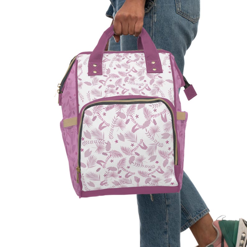 Sac à dos à langer fleuri, rose Nick Wilde cadeau baby shower image 6