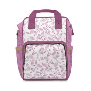 Sac à dos à langer fleuri, rose Nick Wilde cadeau baby shower image 1