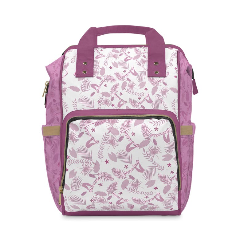 Sac à dos à langer fleuri, rose Nick Wilde cadeau baby shower image 1