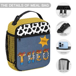Woody Backpack Set 3PCS | Personalized School Bag, Insulated Lunch Bag & Pencil Case image 8