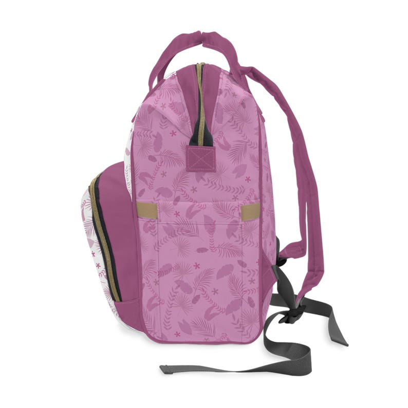 Sac à dos à langer fleuri, rose Nick Wilde cadeau baby shower image 2