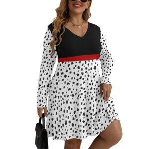 knee length dresses for ladies Dalmatian Spot Swing Dress Large