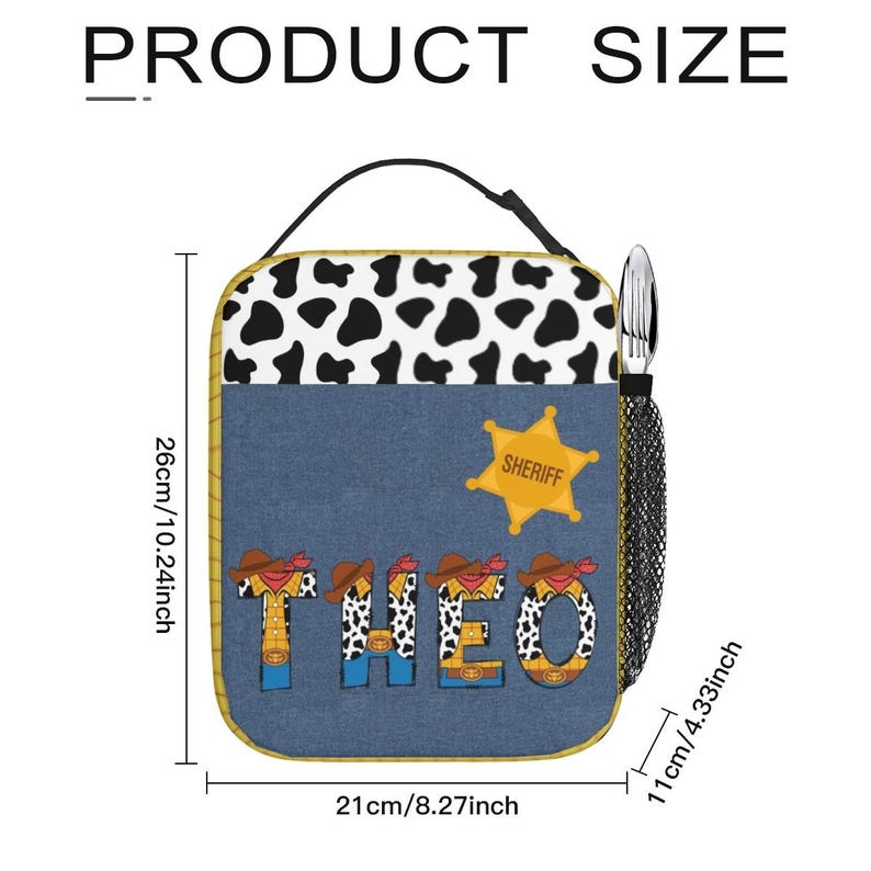 Woody Backpack Set 3PCS | Personalized School Bag, Insulated Lunch Bag & Pencil Case image 10