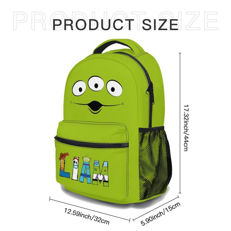 Toy Story Alien Pizza Planet Backpack Set | Personalized Lunch Bag, Pencil Case image 9
