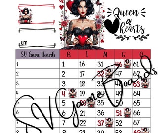 Queen of Hearts 75 ball- straight, mixed, blank