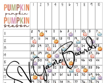 Pumpkin season grid 100 ball (straight, mixed, blank)