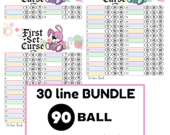 Eerste set vloek 90 bal, 3 cijfers, bundel van 30 regels (5 gemengd)