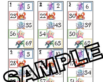 Under the sea 5 number holds (25 card, master, call sheet)