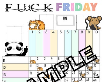 F*ck it friday 100 ball grid bingo (mixed, straight, blank)