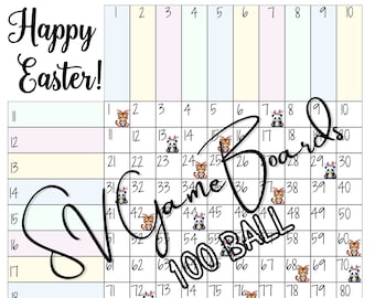 Happy Easter animals grid (mixed, straight, blank)