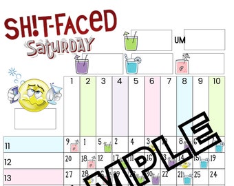 Sh*tfaced Saturday 100 ball grid bingo (mixed, straight, blank)