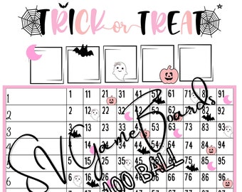 Trick or treat 100 ball 10 line bingo (mixed, straight, blank)