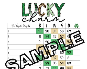 Lucky charm green yellow bingo (mixed, straight, blank)