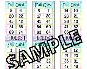 Full card holds..10 number (25 card, master, call sheet)
