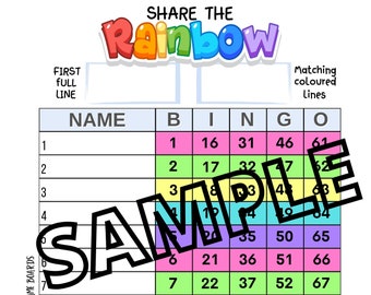 Share the rainbow bingo (mixed, straight, blank)