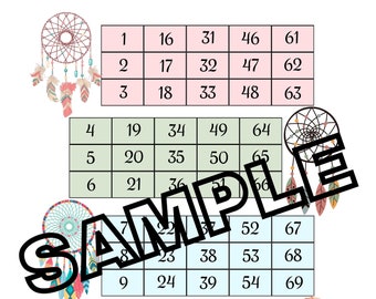 Dreamcatcher blocks bingo (mixed, straight, blank)