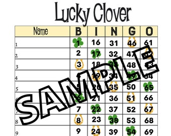 Lucky clover bingo (mixed, straight, blank) 1-15 lines