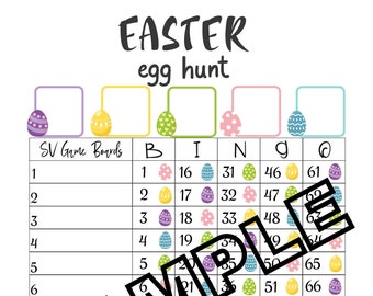 Easter egg hunt bingo (mixed, straight, blank)