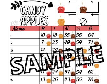 Candy apple bingo (mixed, straight, blank)