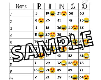 emoji bingo (mixed, straight, blank)