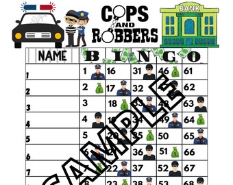 Cops and robbers bingo (mixed, straight, blank)