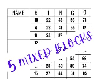 Block bingo mixed package (5 mixed copies)