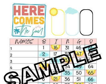 Here comes the sun bingo (mixed, straight, blank)