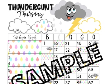 ThunderC*nt quinta-feira bingo (misto, direto, em branco)